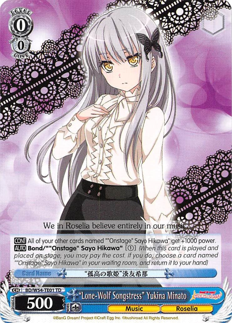 ’Lone-Wolf Songstress’ Yukina Minato (5401) [BD/W54] - Weiss Schwarz Single
