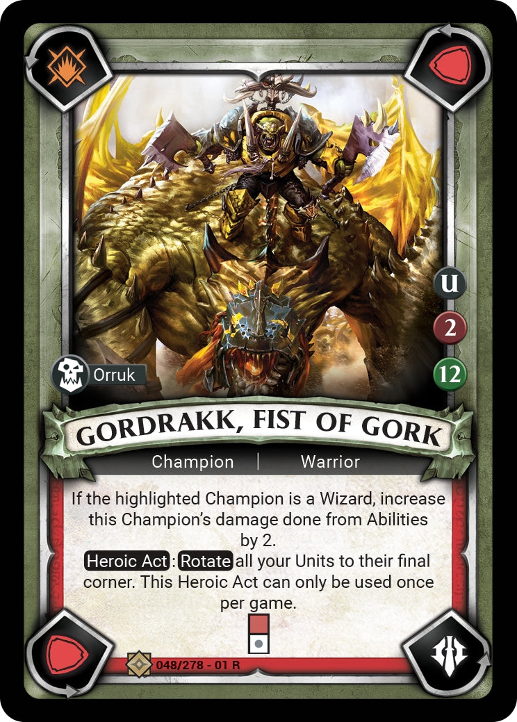 Gordrakk Fist of Gork (Unclaimed) (WHAOSC) - Warhammer Age of Sigmar Champions TCG Single