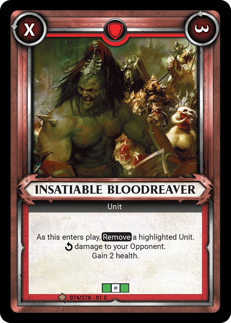 Insatiable Bloodreaver (Claimed) (WHAOSC) - Warhammer Age of Sigmar Champions TCG Single