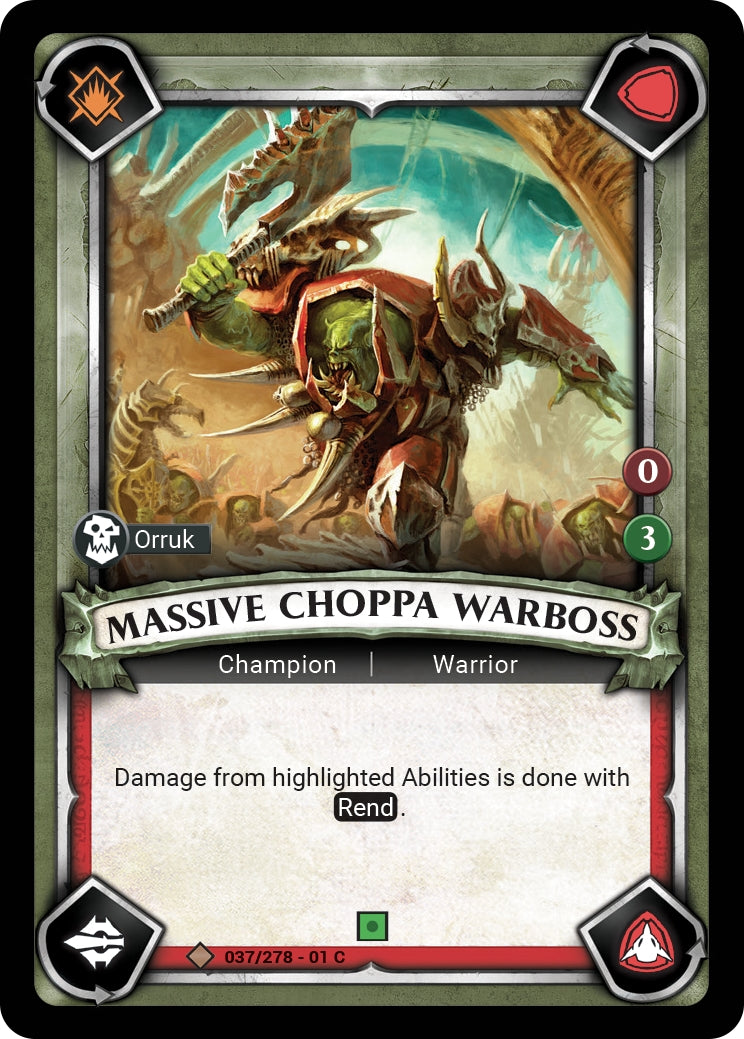 Massive Choppa Warboss (Unclaimed) (WHAOSC) - Warhammer Age of Sigmar Champions TCG Single