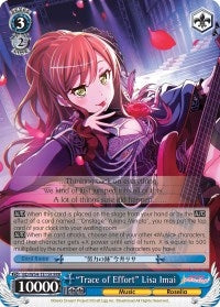 ’Trace of Effort’ Lisa Imai (RRR) (5415) [BD/W54] - Weiss Schwarz Single