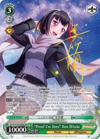 ’Proof I’m Here’ Ran Mitake (A) (SPM) (54032) [BD/W54] - Weiss Schwarz Single