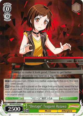 ’Onstage’ Tsugumi Hazawa (54040) [BD/W54] - Weiss Schwarz Single