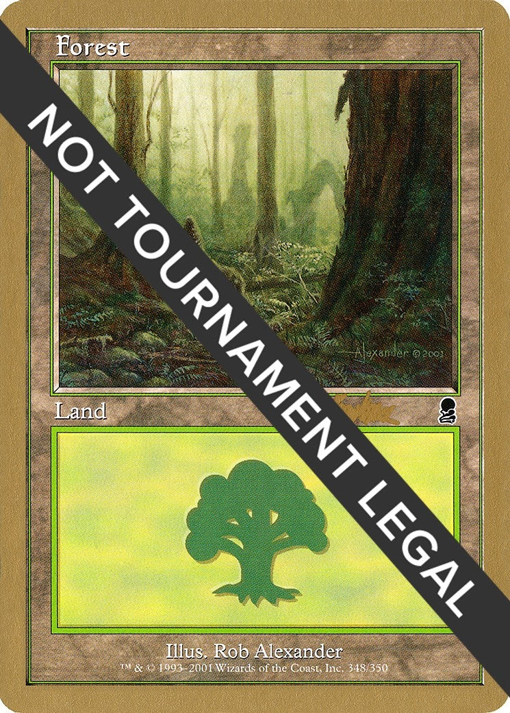 Forest (348) - 2002 Brian Kibler (ODY) [WCD] - MTG Single
