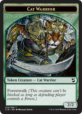 Cat Warrior // Elemental Double-sided Token (0) [C18] - MTG Single