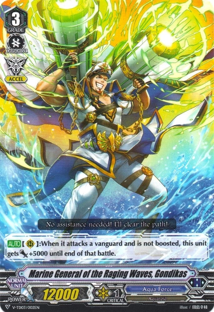 Marine General of the Raging Waves Gondikas (3002) [V-TD03] - Cardfight Vanguard Single