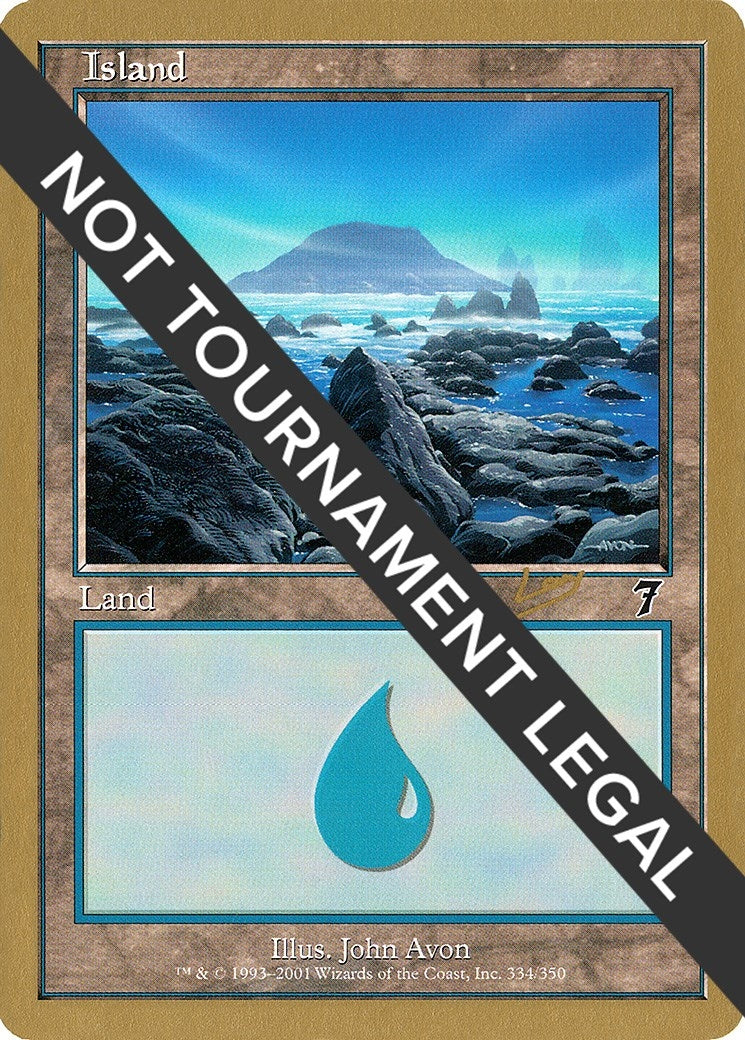 Island (334) - 2002 Raphael Levy (7ED) [WCD] - MTG Single