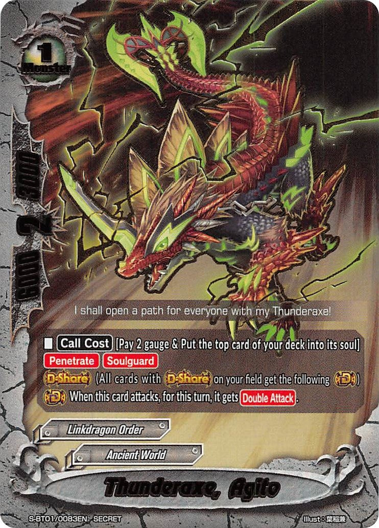 Thunderaxe Agito (10083) [S-BT01] - Future Card BuddyFight Single