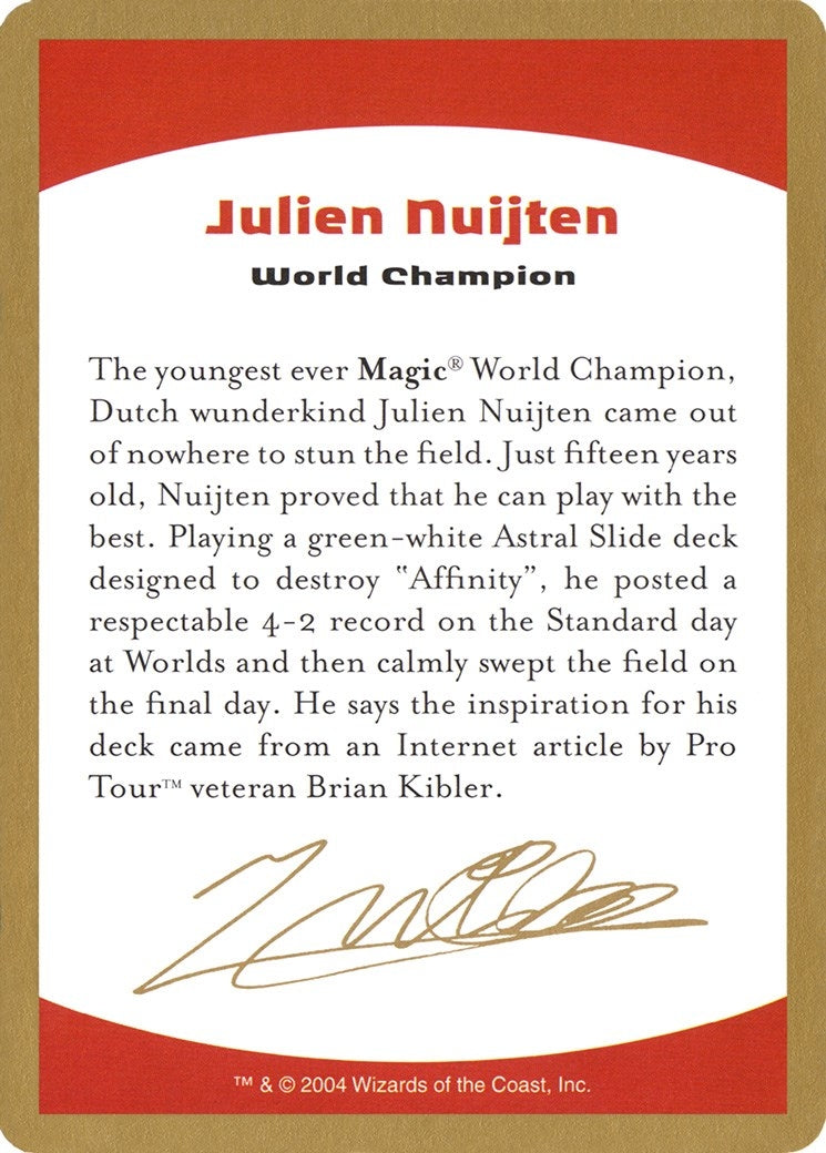 2004 Julien Nuijten Biography Card [WCD] - MTG Single
