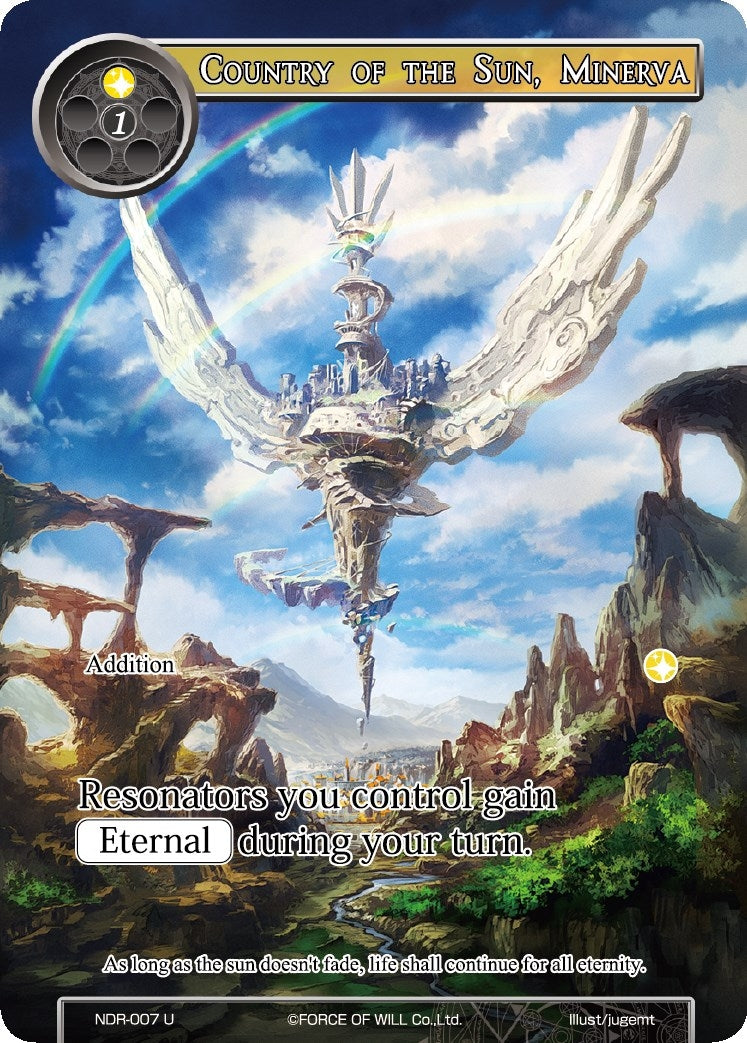 Country of the Sun Minerva (Full Art) (7) [NDR] - Force of Will Single