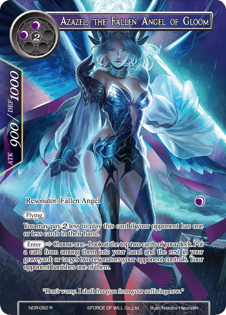 Azazel the Fallen Angel of Gloom (Full Art) (82) [NDR] - Force of Will Single