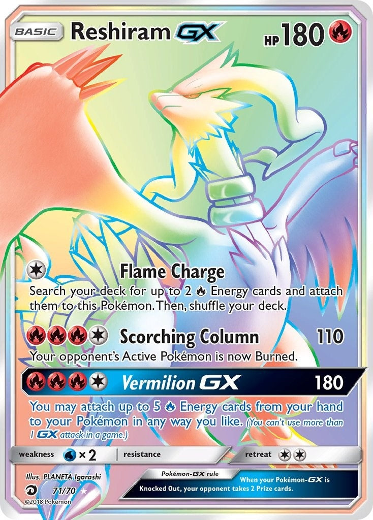 Image for Reshiram GX (Secret) (71/70) (Dragon Majesty) - Pokemon