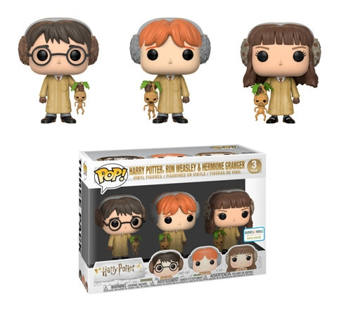 Harry Potter Ron Weasley & Hermione Granger 3-Pack (Herbology) (Barnes & Noble Exclusive) [POP!] - Funko Sealed