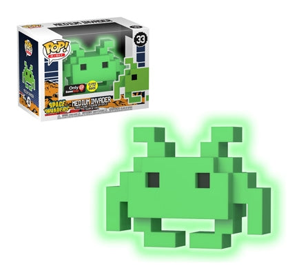 Space Invaders: Medium Invader (Green) (Glow in the Dark) (GameStop Exclusive) (33) [POP!] - Funko Sealed