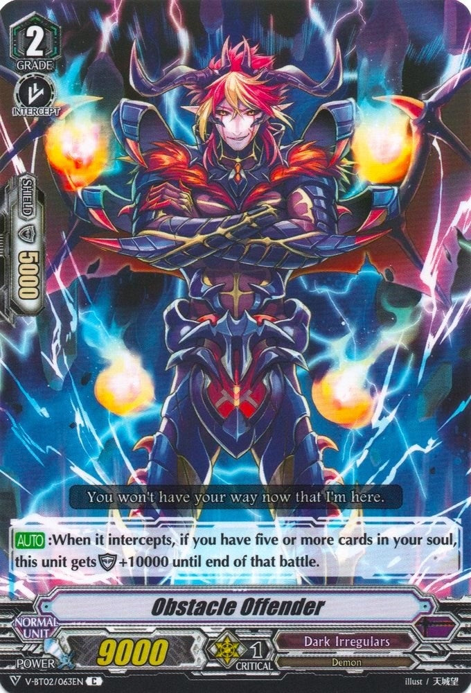 Obstacle Offender (2063) [V-BT02] - Cardfight Vanguard Single
