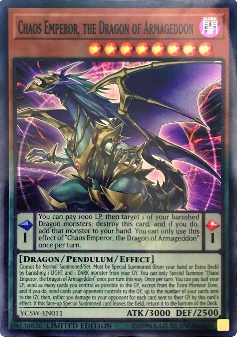 Chaos Emperor the Dragon of Armageddon (SR) (11) - YuGiOh Single