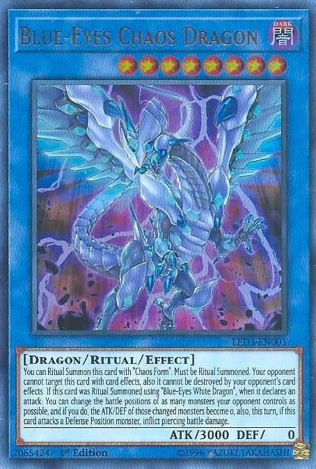 Blue-Eyes Chaos Dragon (3001) (LED3) - YuGiOh Single
