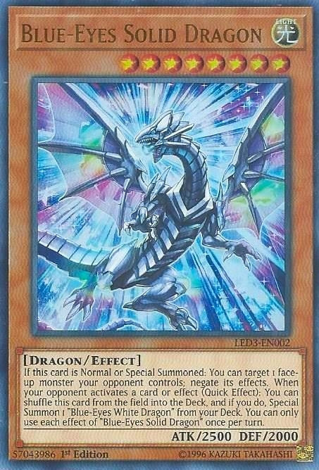 Blue-Eyes Solid Dragon (3002) (LED3) - YuGiOh Single