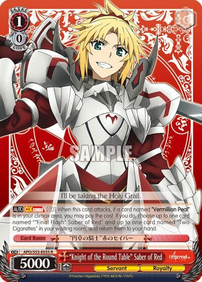 ’Knight of the Round Table’ Saber of Red (53035) [APO/S53] - Weiss Schwarz Single