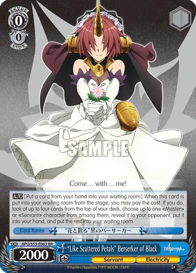 ’Like Scattered Petals’ Berserker of Black (53063) [APO/S53] - Weiss Schwarz Single