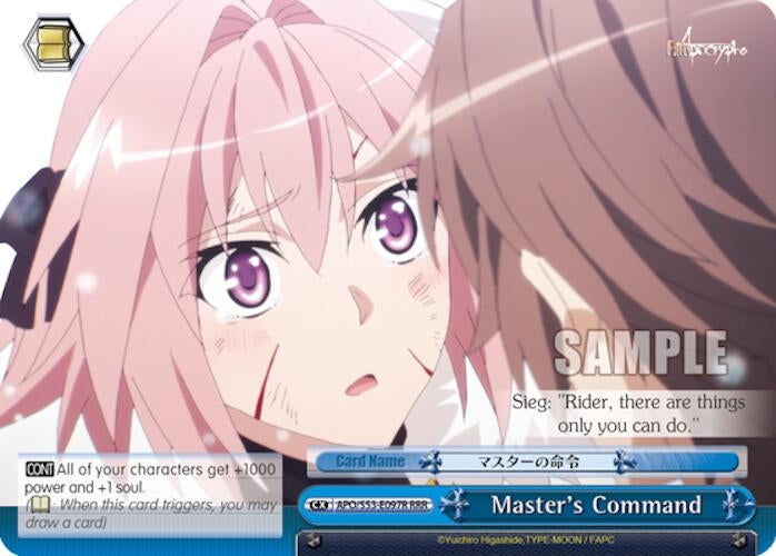 Master’s Command (RRR) (53097) [APO/S53] - Weiss Schwarz Single