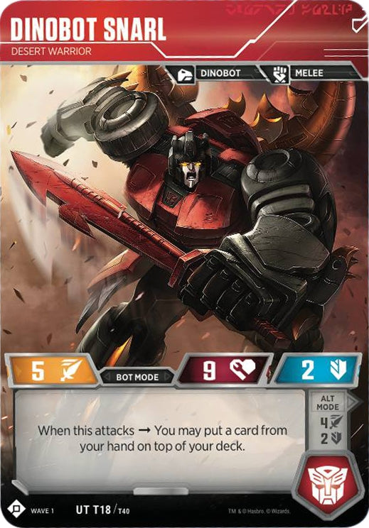 Dinobot Snarl - Desert Warrior (18) [TRW1] - Transformers TCG Single