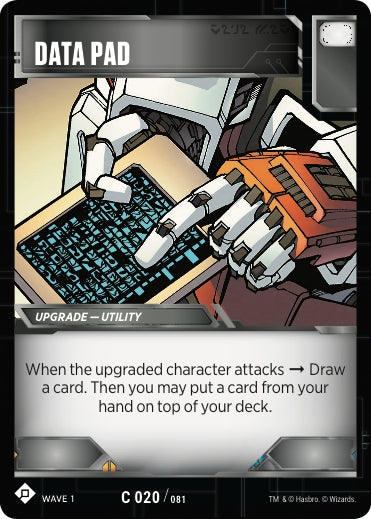 Data Pad (20) [TRW1] - Transformers TCG Single
