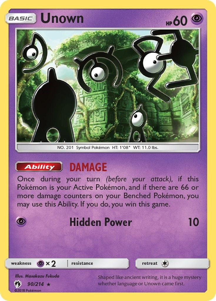 Image for Unown (90) (90/214) (SM - Lost Thunder) - Pokemon