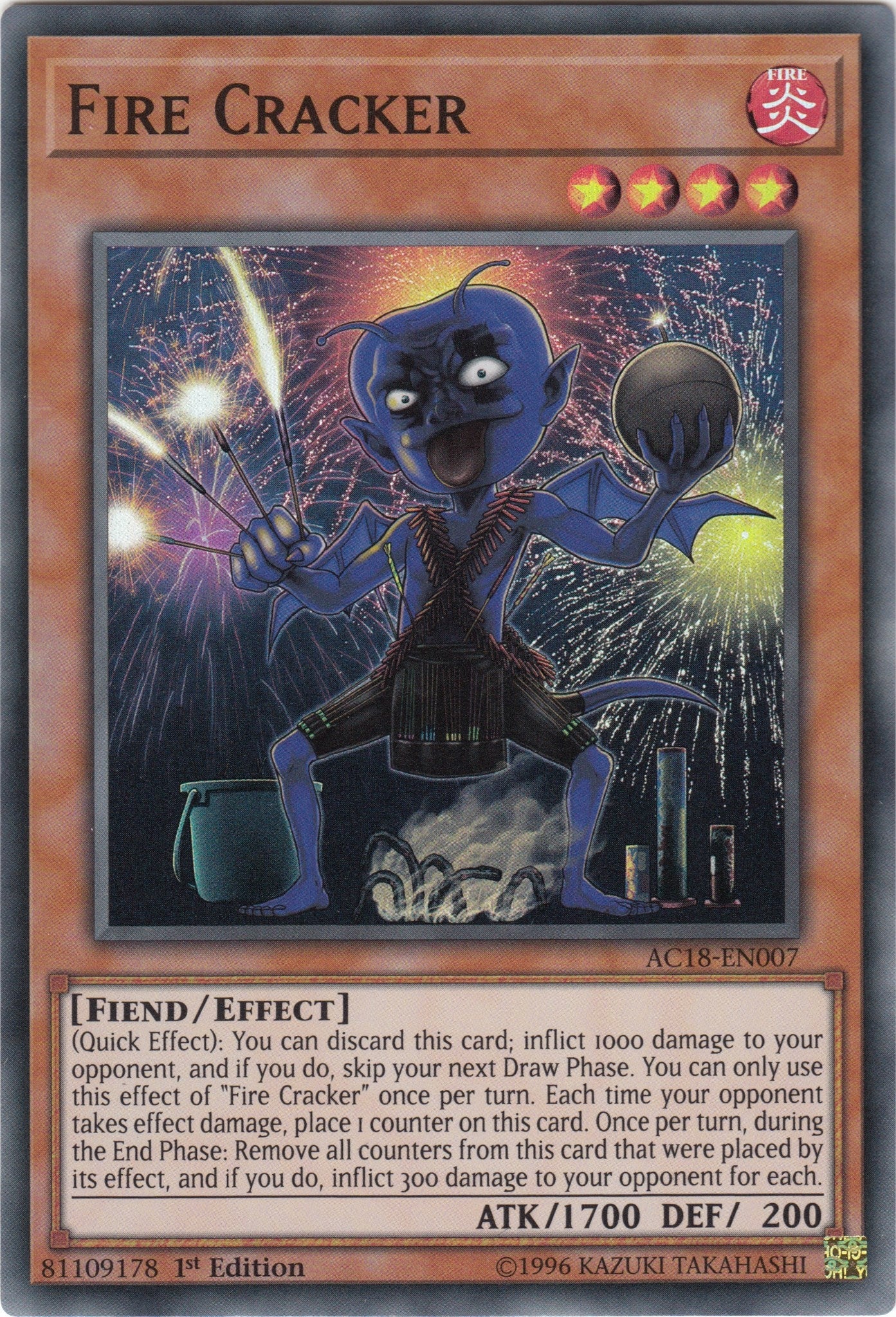 Fire Cracker (18007) (AC18) - YuGiOh Single