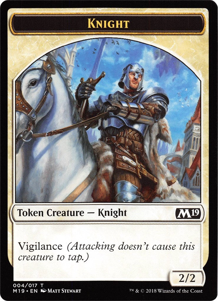 Knight // Zombie Double-sided Token (Game Night) (0) [M19] - MTG Single