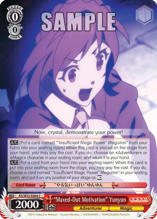 ’Maxed-Out Motivation’ Yunyun (55064) [KS/W55] - Weiss Schwarz Single