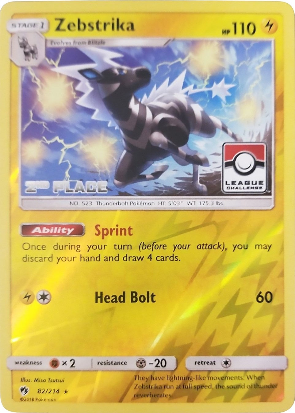 Image for Zebstrika - 82/214 (League Challenge) [2nd Place] (082/214) (League & Championship Cards) - Pokemon