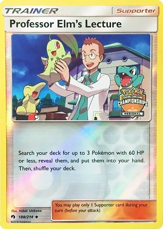 Image for Professor Elm's Lecture - 188/214 (Regional Championships) (188/214) (League & Championship Cards) - Pokemon
