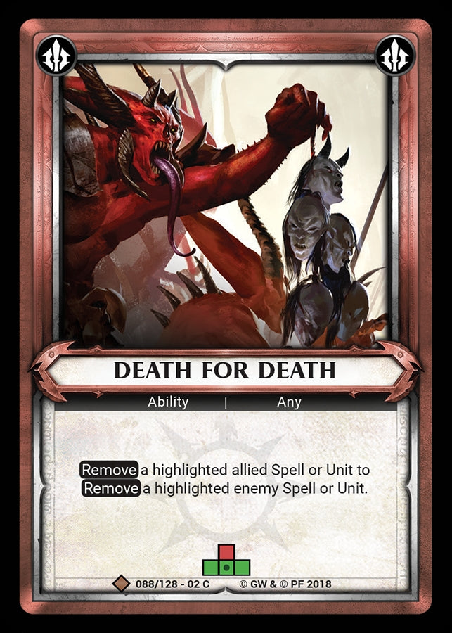 Death for Death (Unclaimed) (WHAOSCO) - Warhammer Age of Sigmar Champions TCG Single