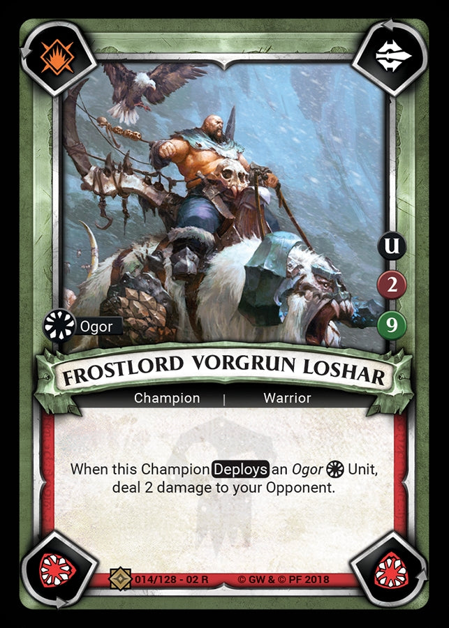 Frostlord Vorgrun Loshar (Unclaimed) (WHAOSCO) - Warhammer Age of Sigmar Champions TCG Single