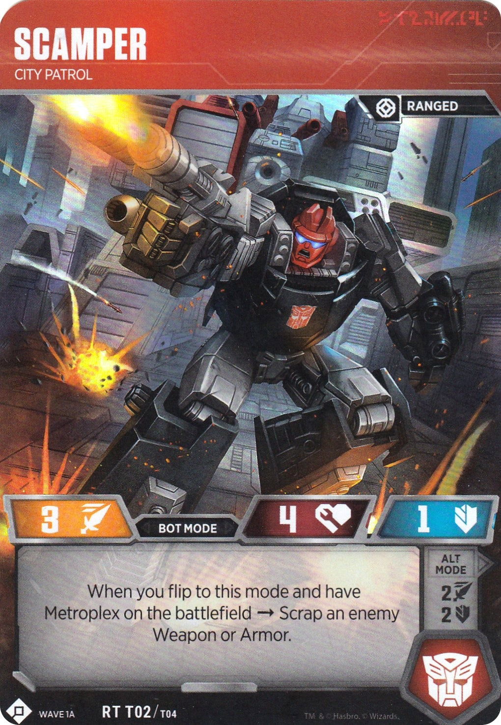 Scamper - City Patrol (Wave 1A - Metroplex) (2) [TRW1] - Transformers TCG Single