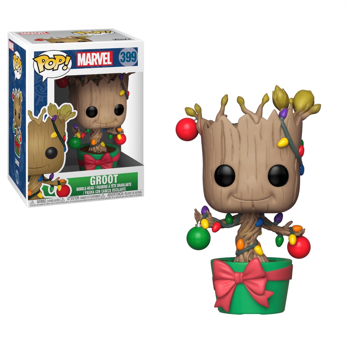 Holiday Groot (w/Lights & Ornaments) (Bobble-Head) (399) [POP!] - Funko Sealed