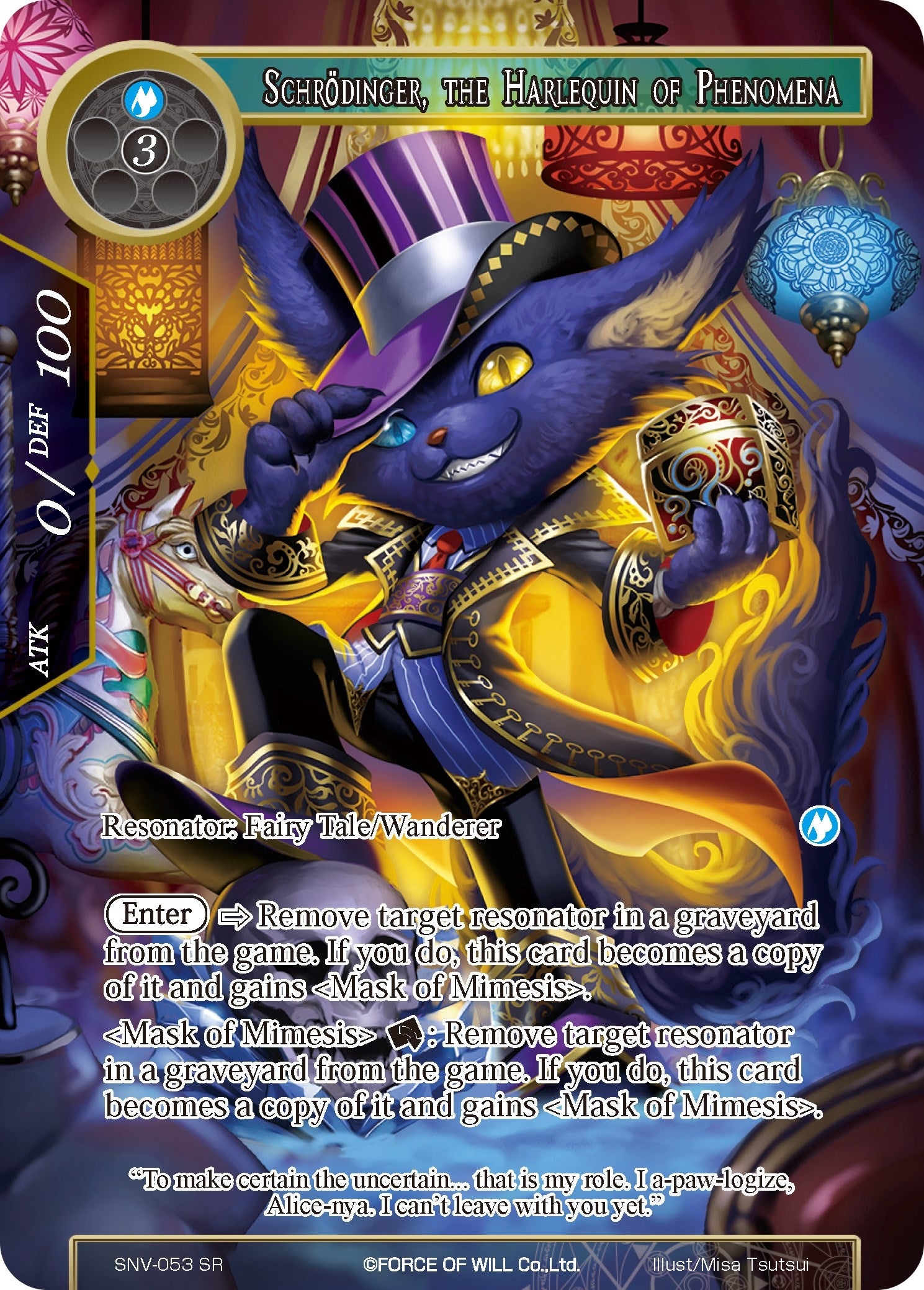 Schrodinger the Harlequin of Phenomena (Full Art) (53) [SNV] - Force of Will Single
