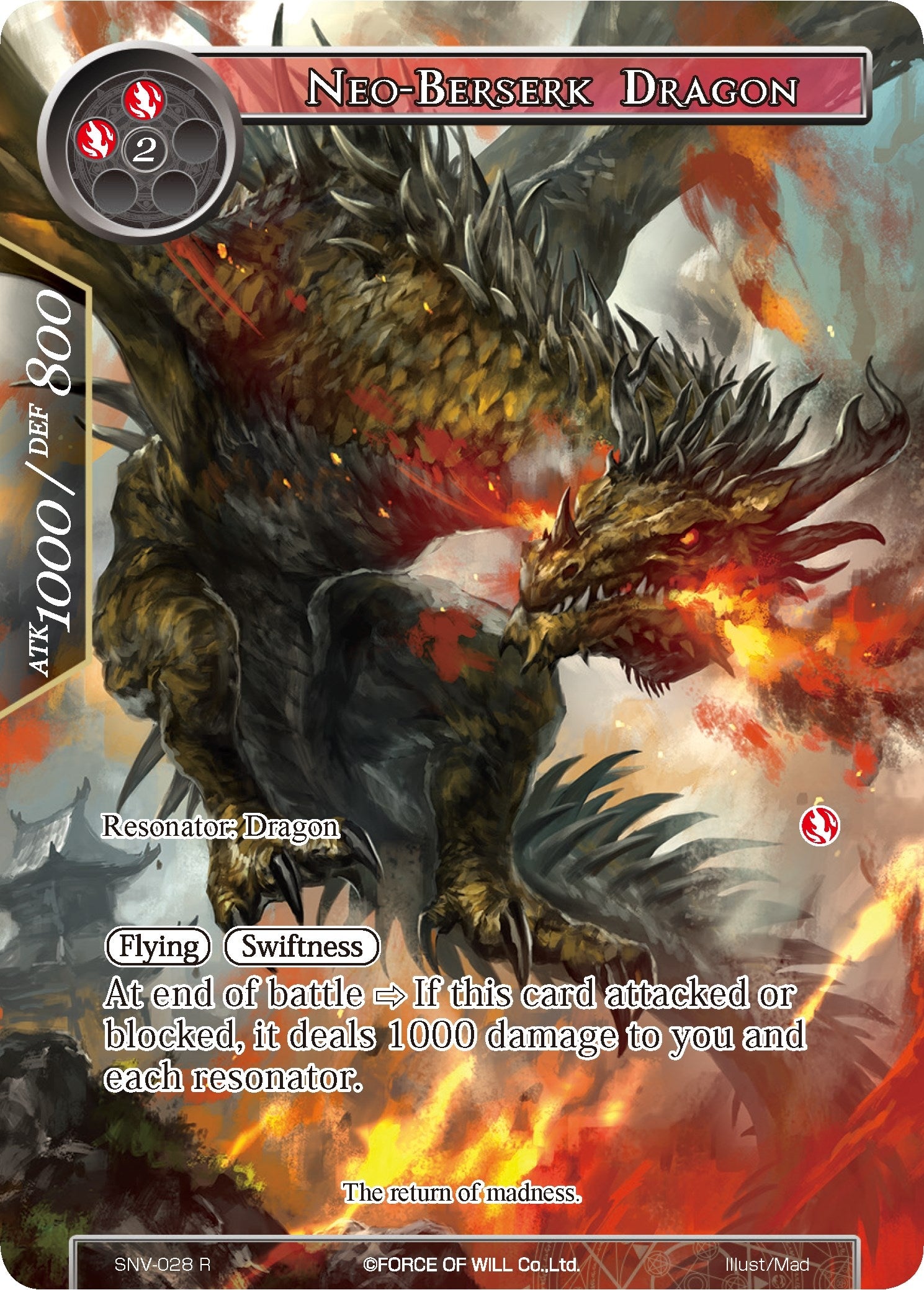 Neo-Berserk Dragon (Full Art) (28) [SNV] - Force of Will Single