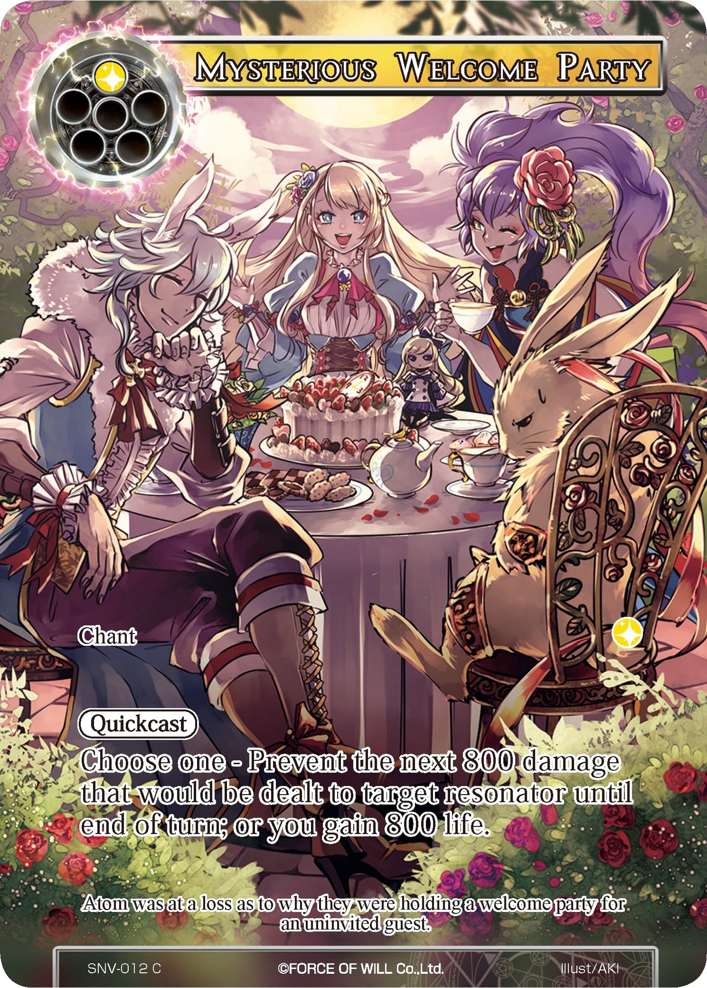 Mysterious Welcome Party (Full Art) (12) [SNV] - Force of Will Single