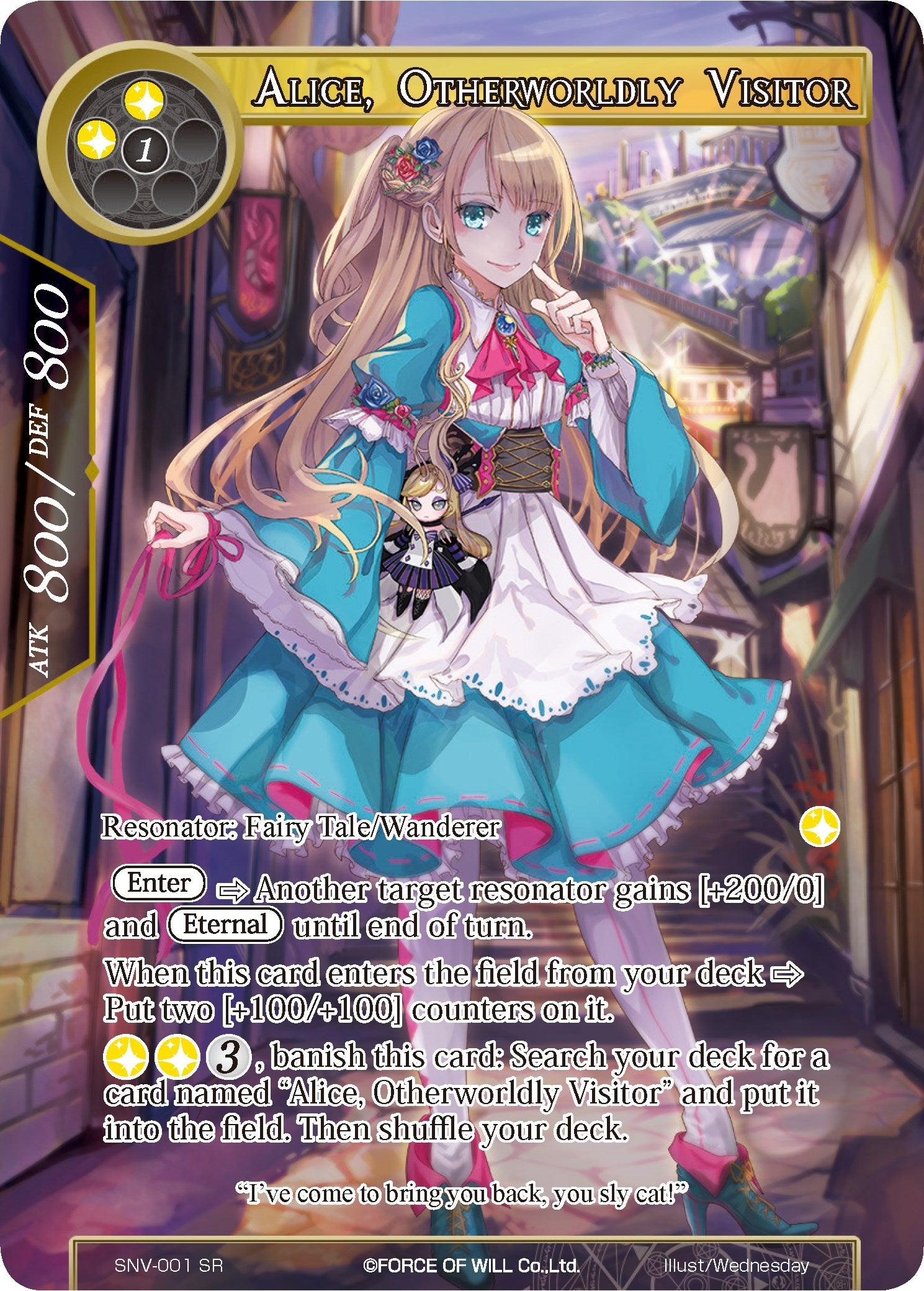 Alice Otherworldly Visitor (Full Art) (1) [SNV] - Force of Will Single