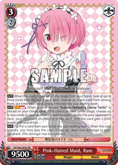 Pink-Haired Maid Ram (46030) [RZ/S46] - Weiss Schwarz Single