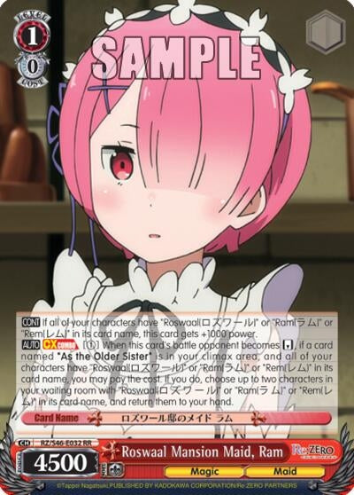 Roswaal Mansion Maid Ram (46032) [RZ/S46] - Weiss Schwarz Single