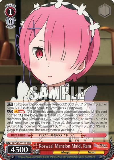 Roswaal Mansion Maid Ram (RRR) (46032) [RZ/S46] - Weiss Schwarz Single