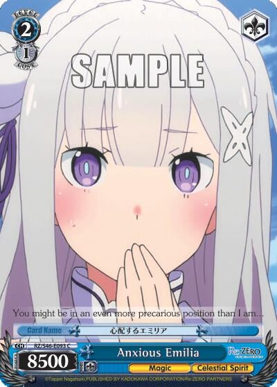 Anxious Emilia (46093) [RZ/S46] - Weiss Schwarz Single
