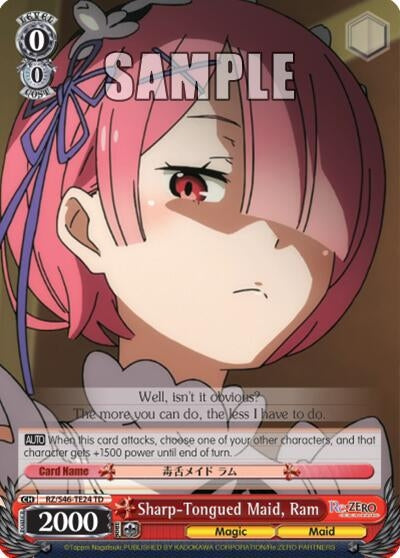 Sharp-Tongued Maid Ram (4624) [RZ/S46] - Weiss Schwarz Single