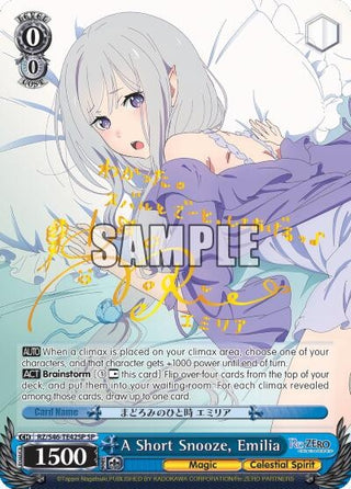A Short Snooze Emilia (SP) (4642) [RZ/S46] - Weiss Schwarz Single