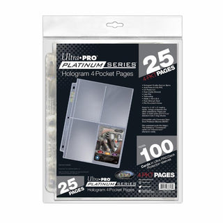 Ultra Pro Platinum Hologram 4-Pocket Pages - 3-Holes (25-Pack) [UPPP] - Protective Pages Sealed