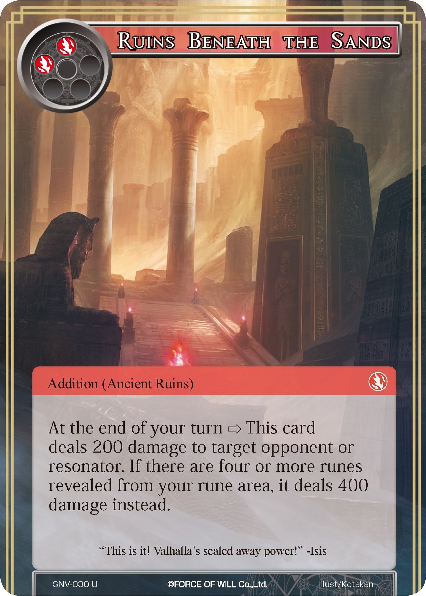 Ruins Beneath the Sands (30) [SNV] - Force of Will Single