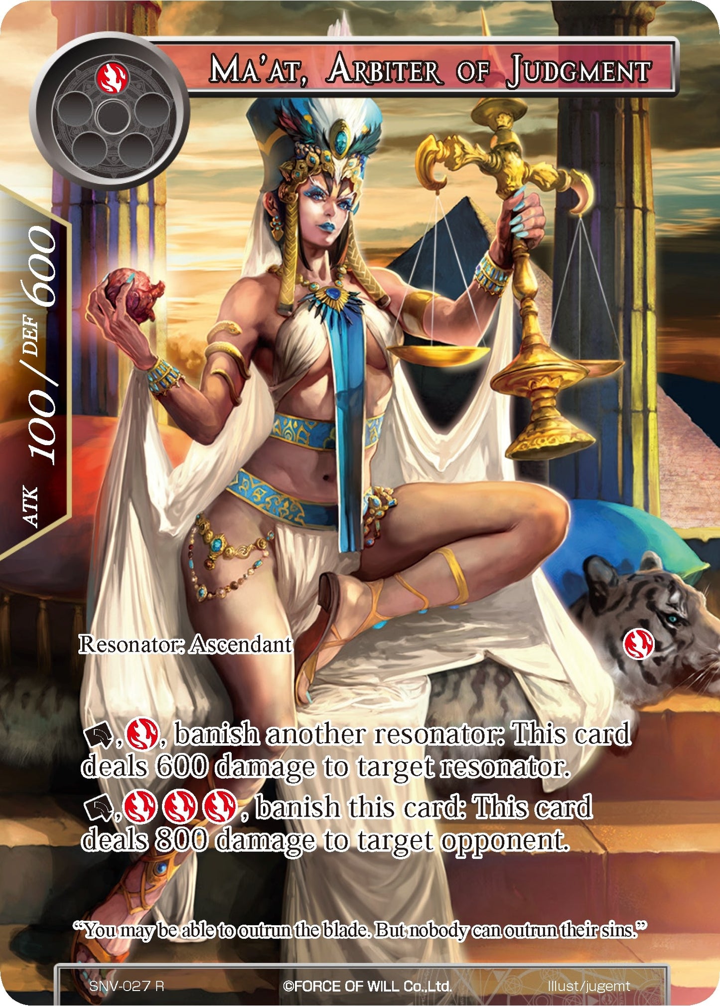 Ma’at Arbiter of Judgment (Full Art) (27) [SNV] - Force of Will Single